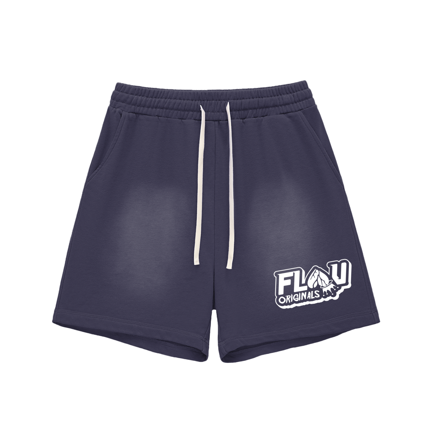 Sun Fade Raw Edge Cotton Shorts
