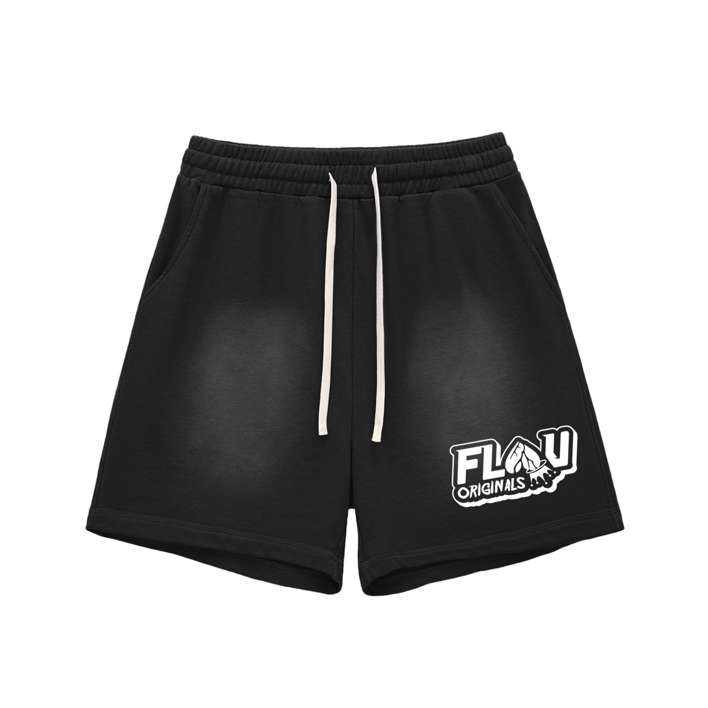 Sun Fade Raw Edge Cotton Shorts