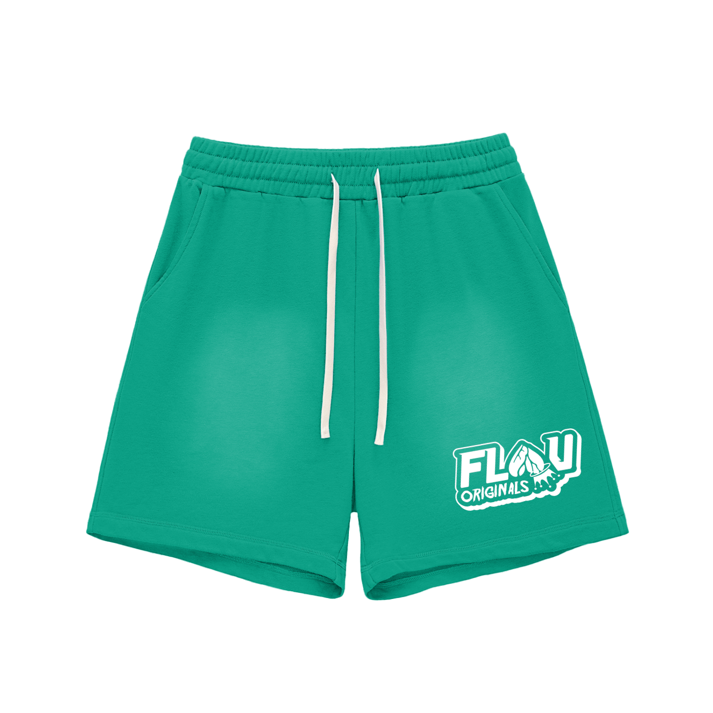 Sun Fade Raw Edge Cotton Shorts