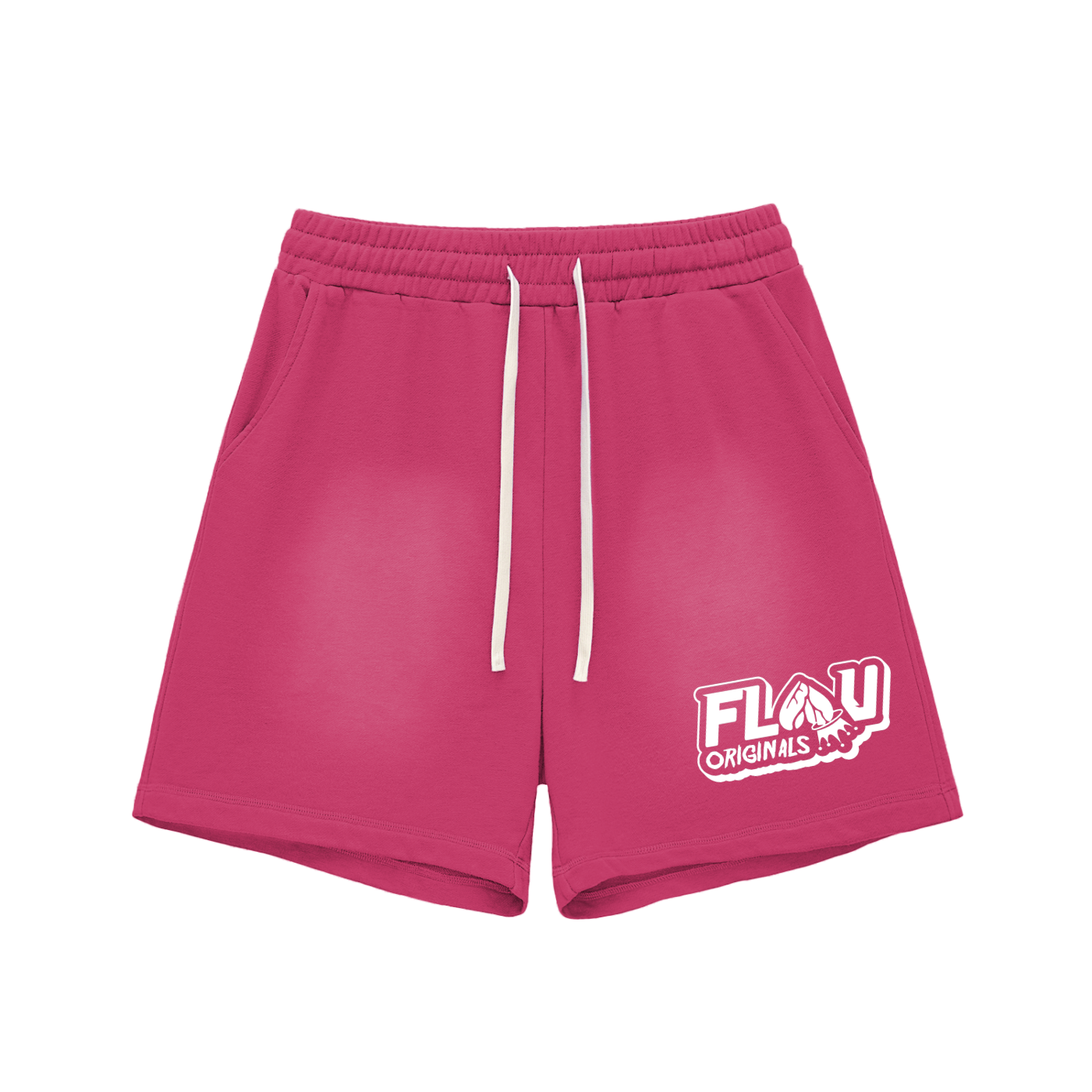 Sun Fade Raw Edge Cotton Shorts