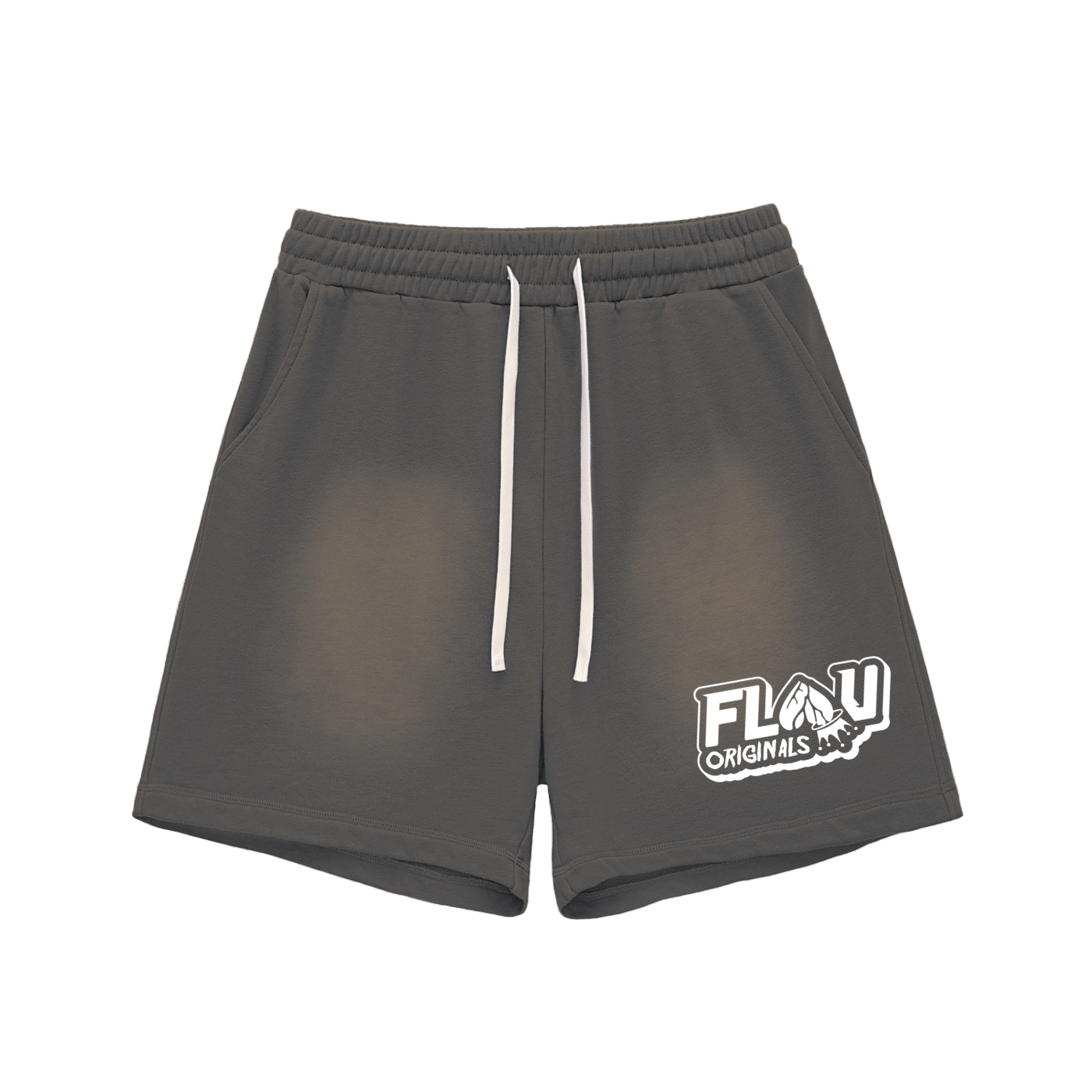 Sun Fade Raw Edge Cotton Shorts